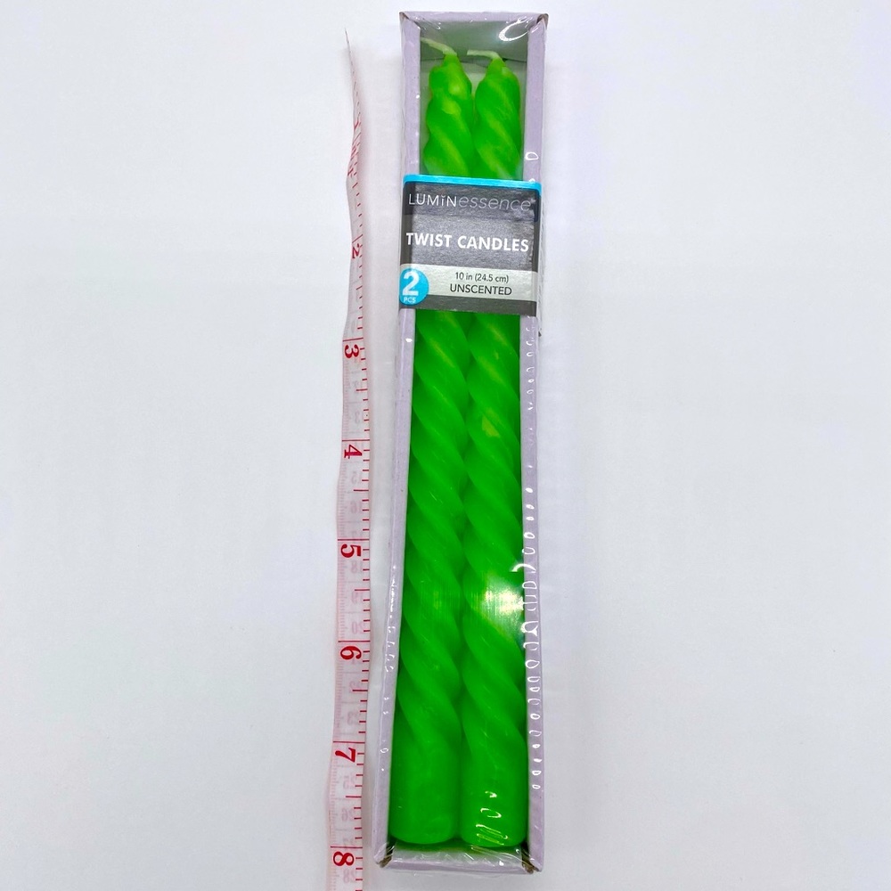 2 Lime Green Lumit Essence Twisted Candle